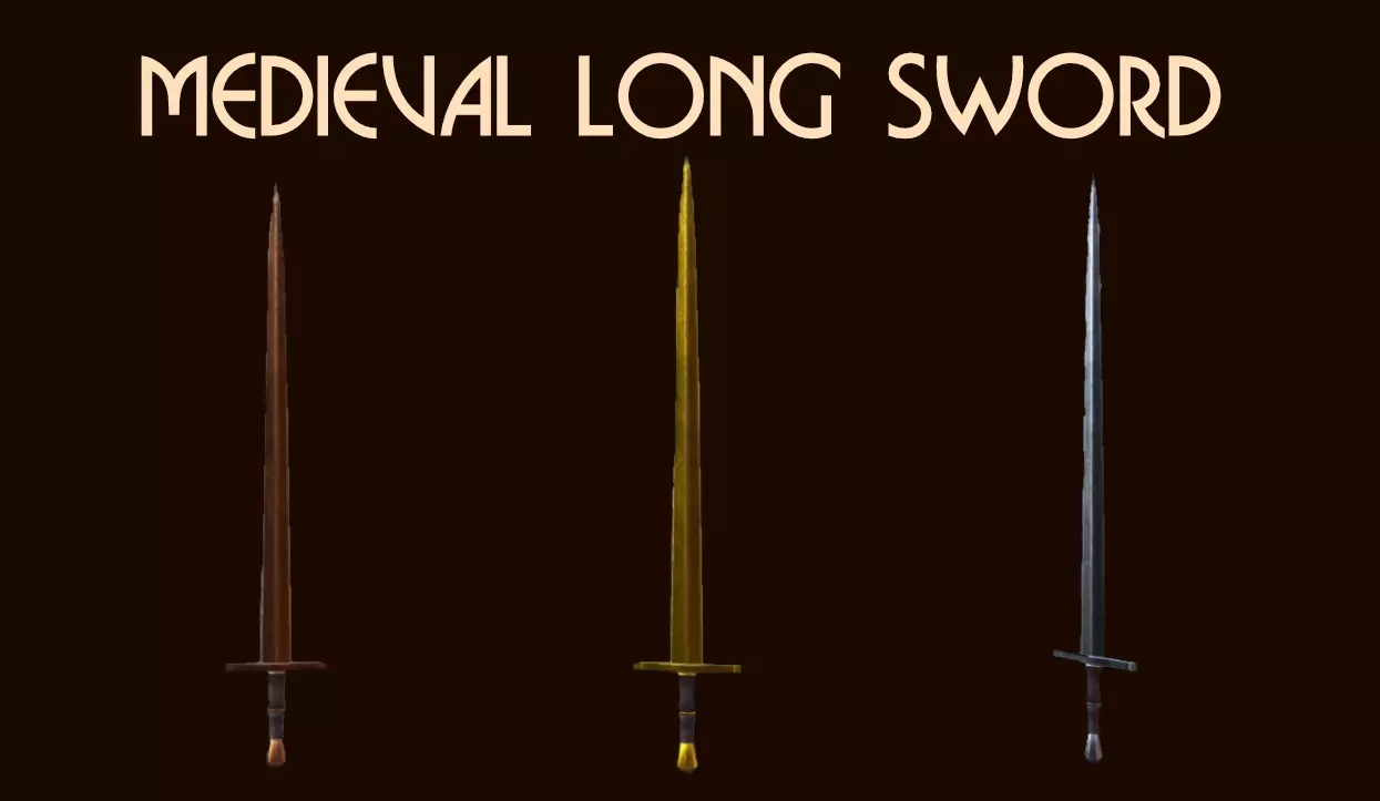 Custom Long Sword Free low-poly 3D model