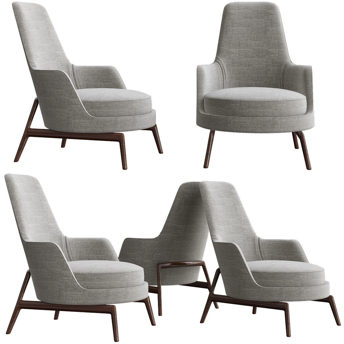 Chair Collection 14 pieces 3d model 3D model_3