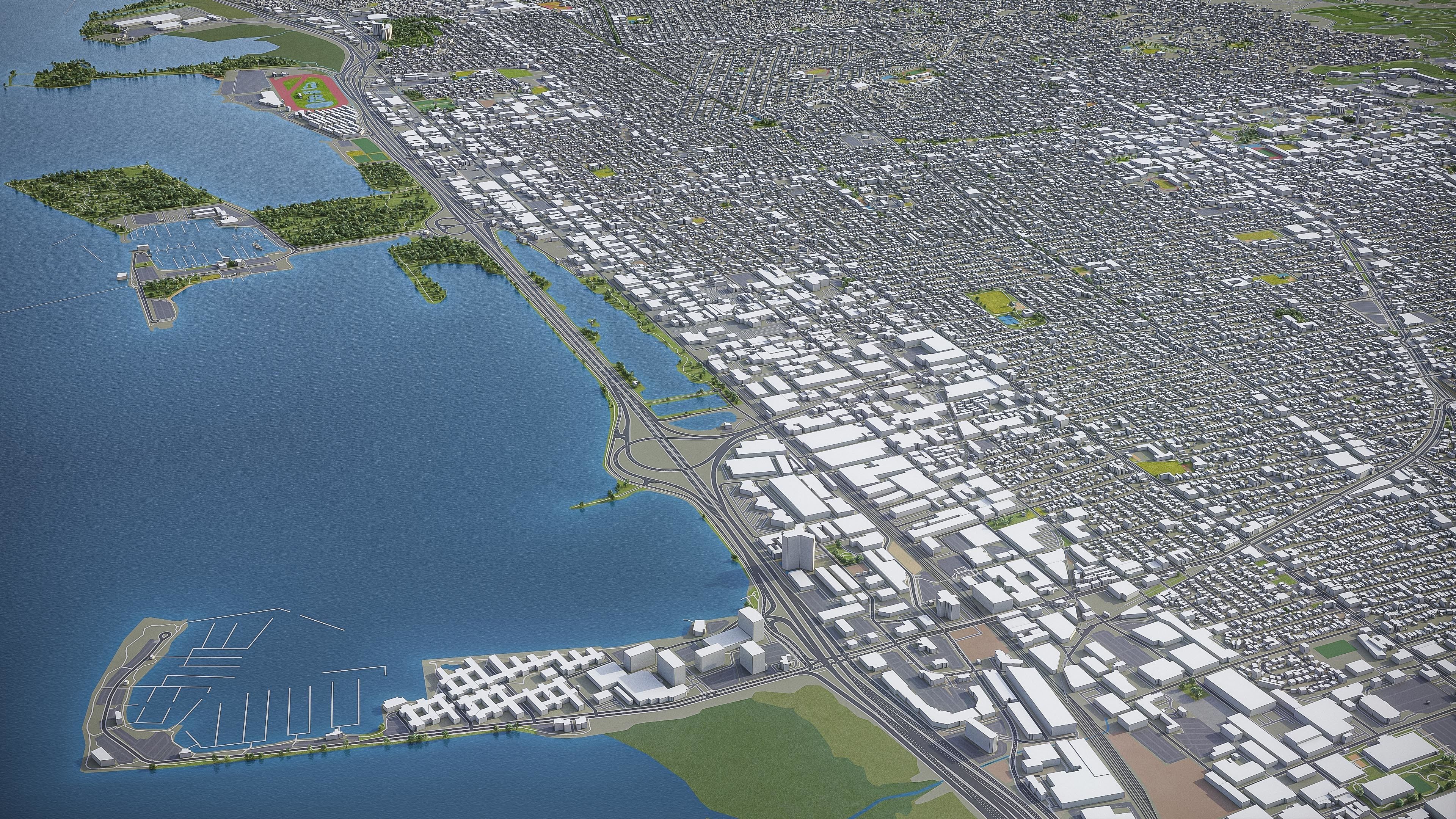 Oakland  Low-poly 3D model_6