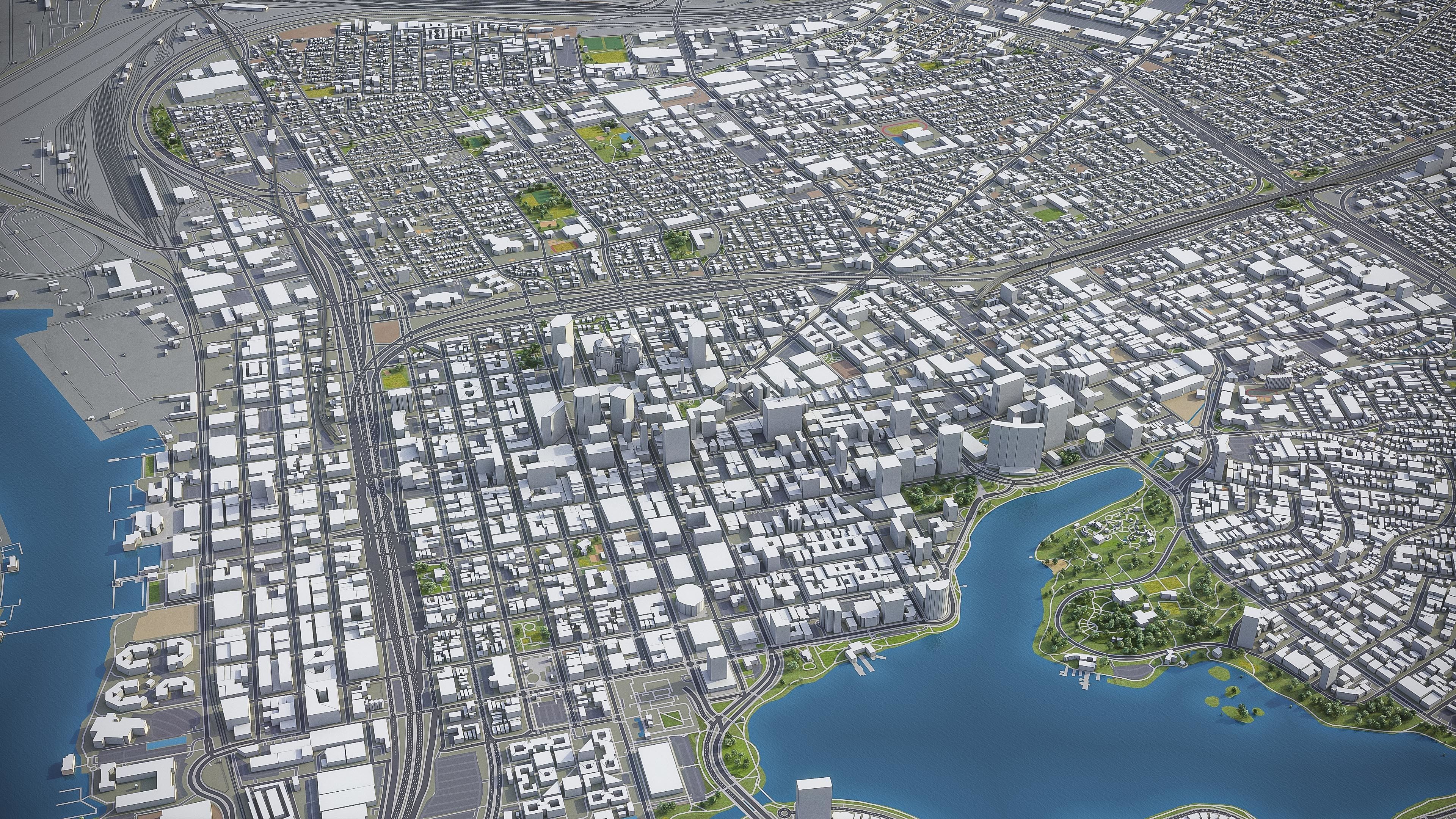 Oakland  Low-poly 3D model_4