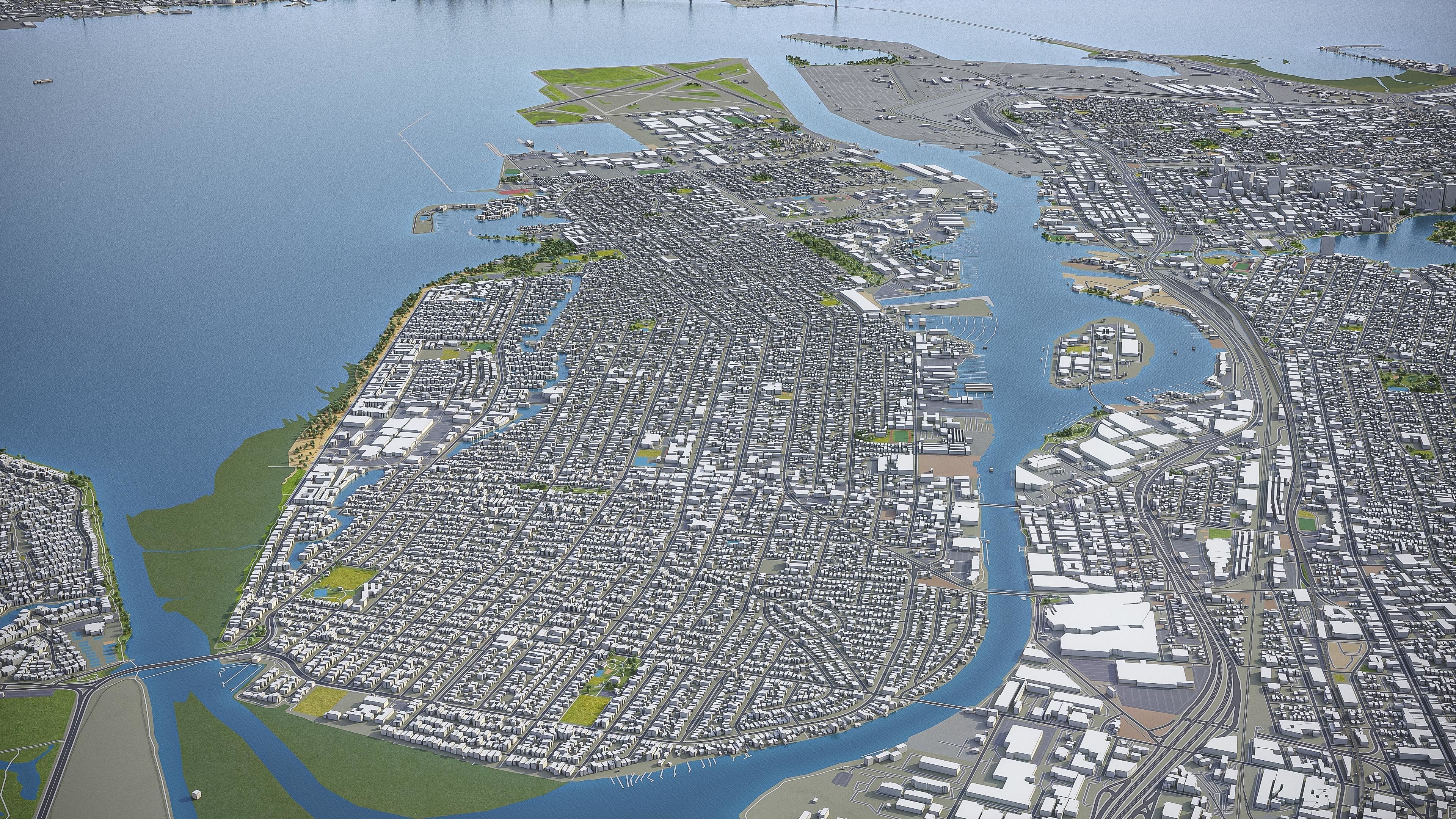 Oakland  Low-poly 3D model_8