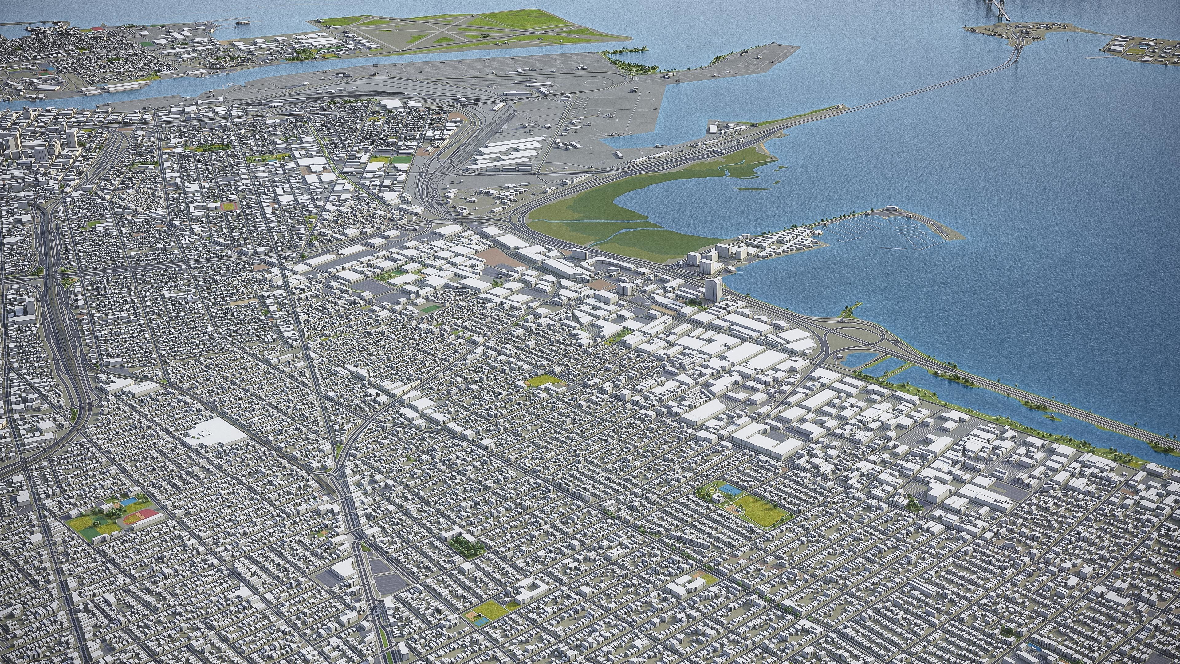 Oakland  Low-poly 3D model_12