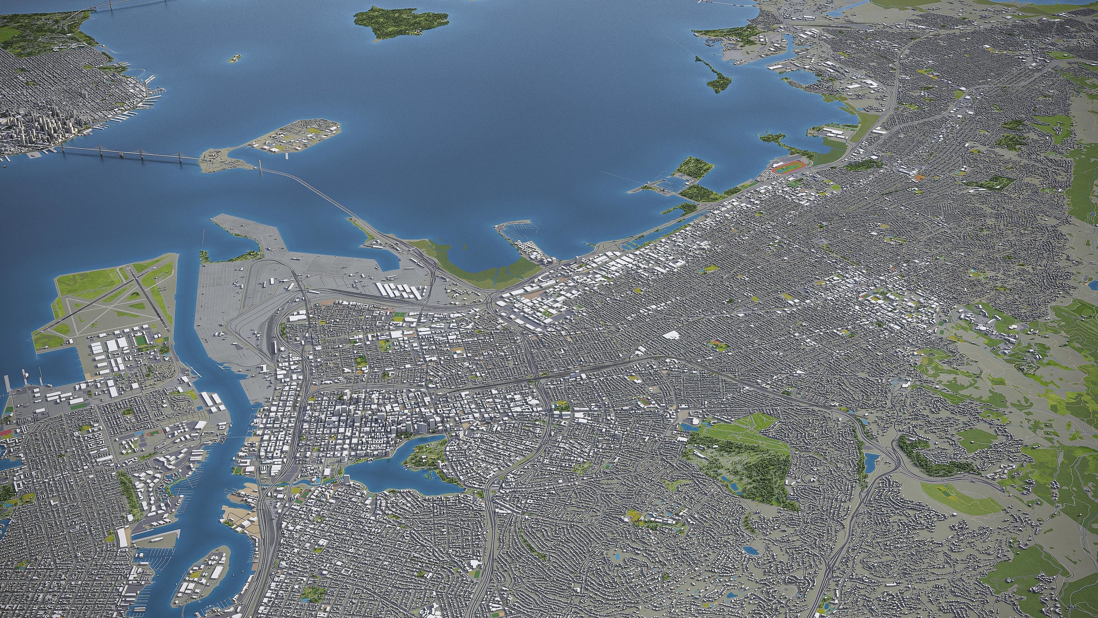 Oakland  Low-poly 3D model_9