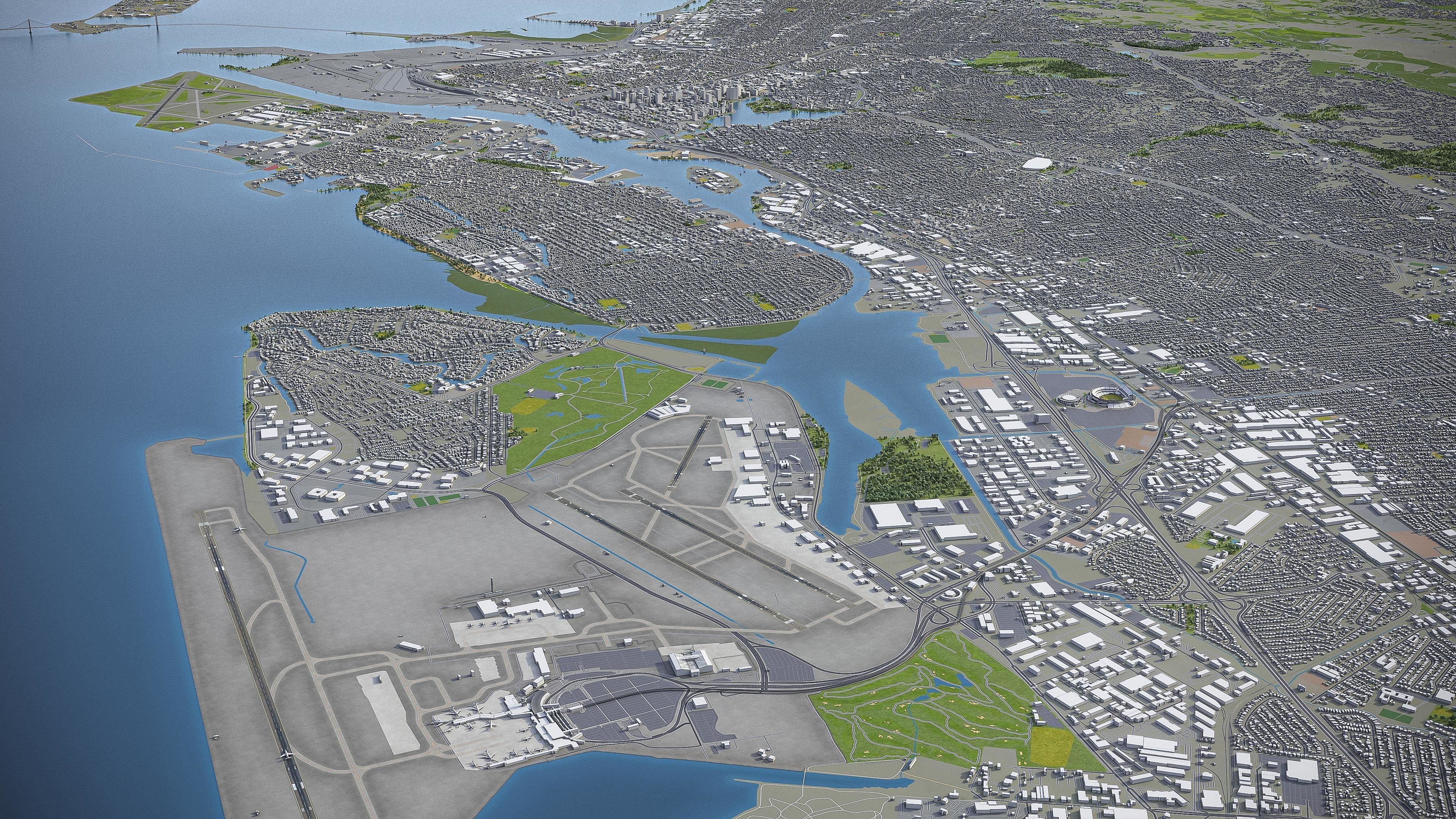 Oakland  Low-poly 3D model_10