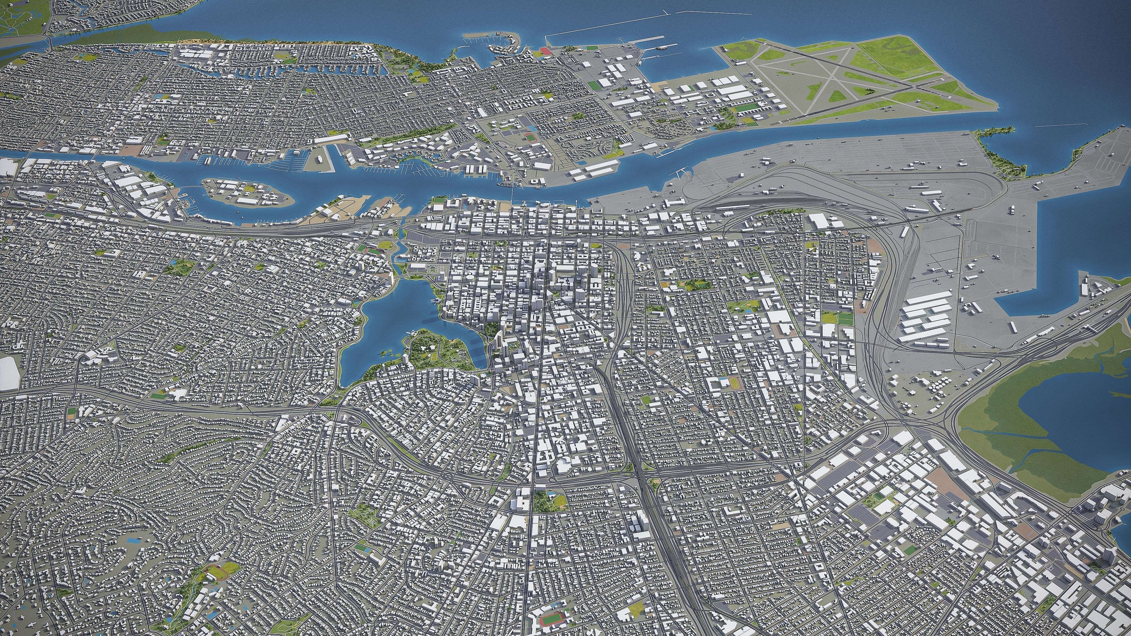 Oakland  Low-poly 3D model_27