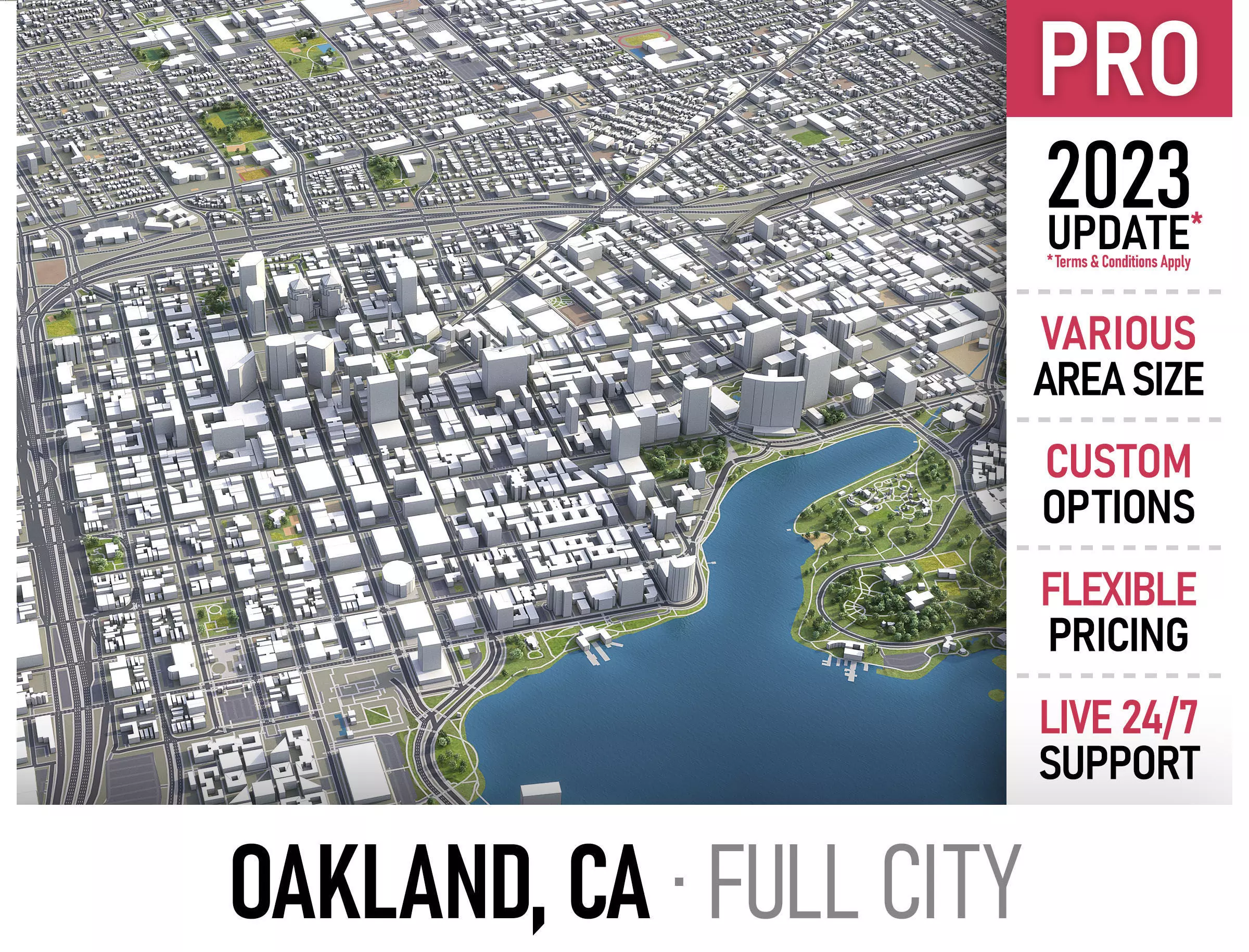 Oakland  Low-poly 3D model_0