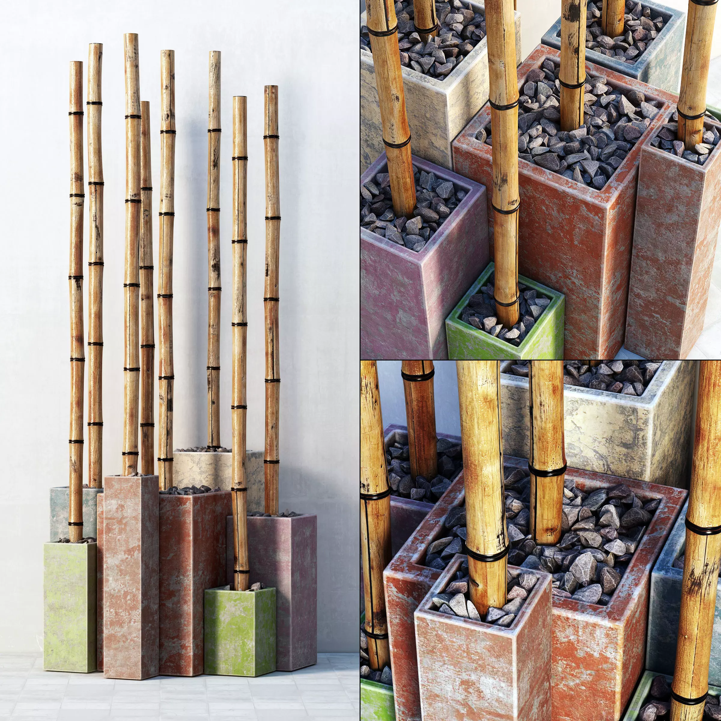 Bamboo decor color box 3D model_0