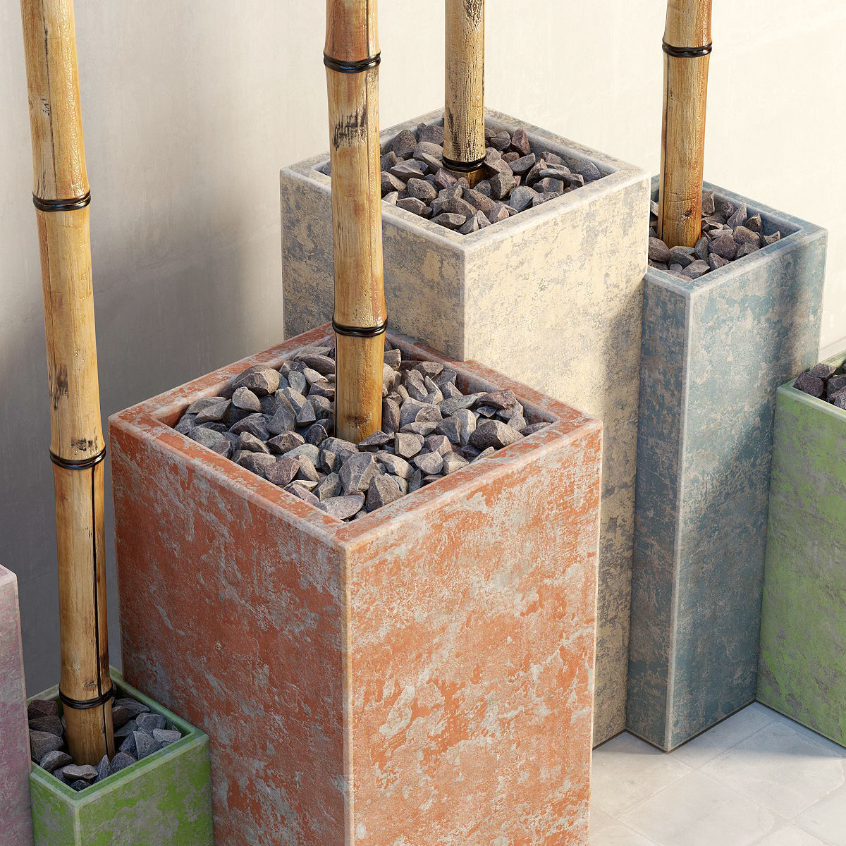 Bamboo decor color box 3D model_3