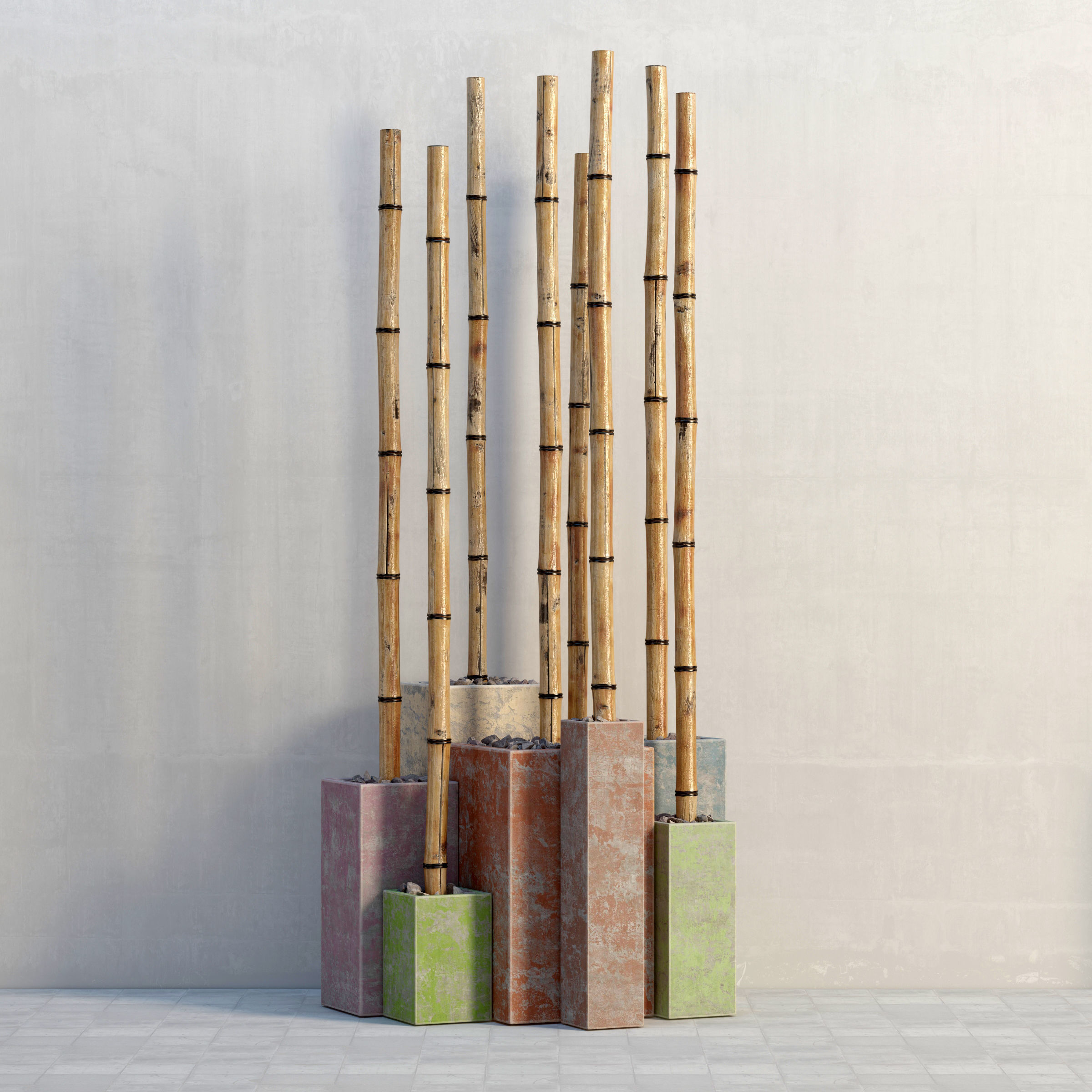 Bamboo decor color box 3D model_5