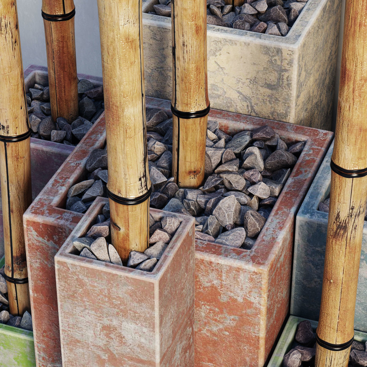 Bamboo decor color box 3D model_2