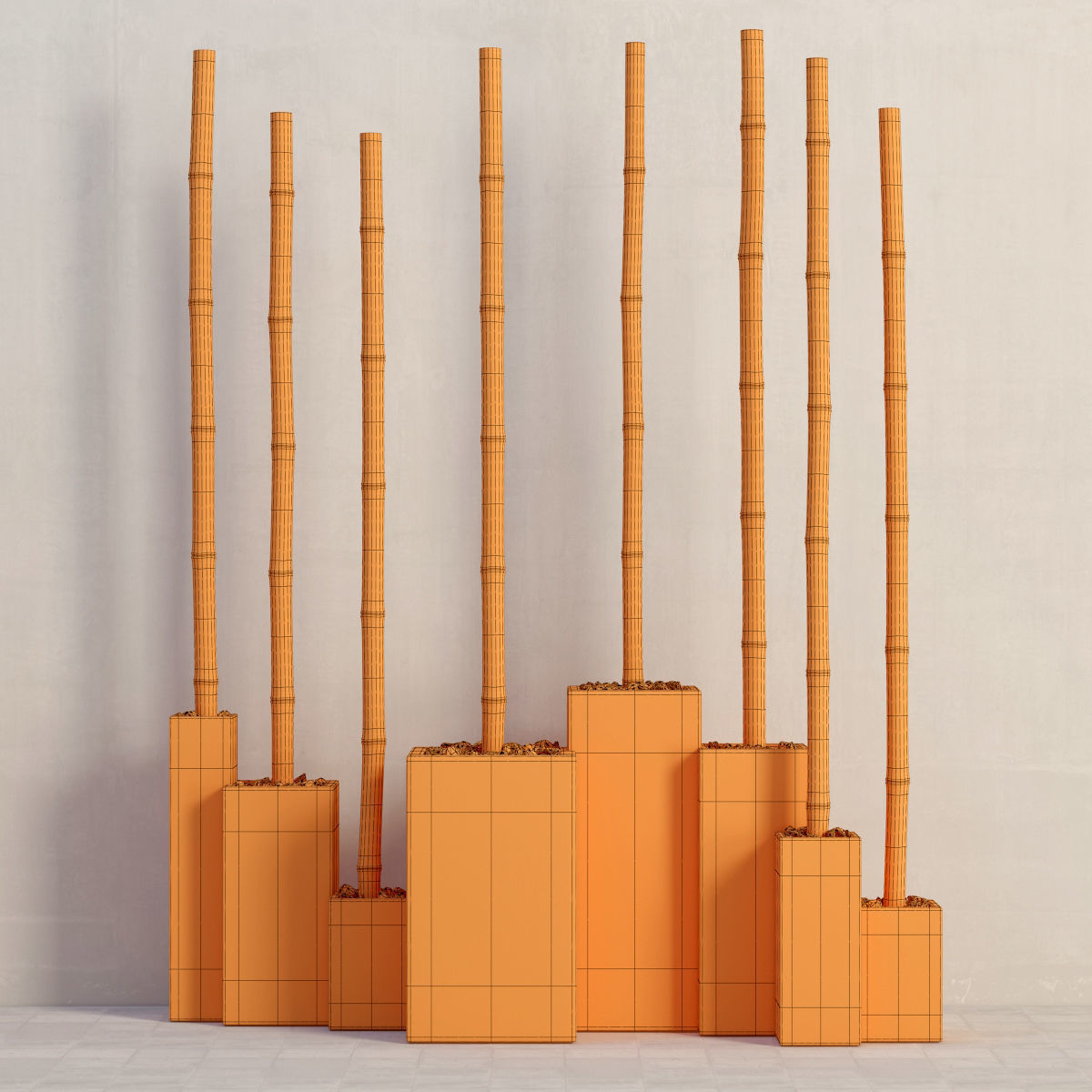 Bamboo decor color box 3D model_7