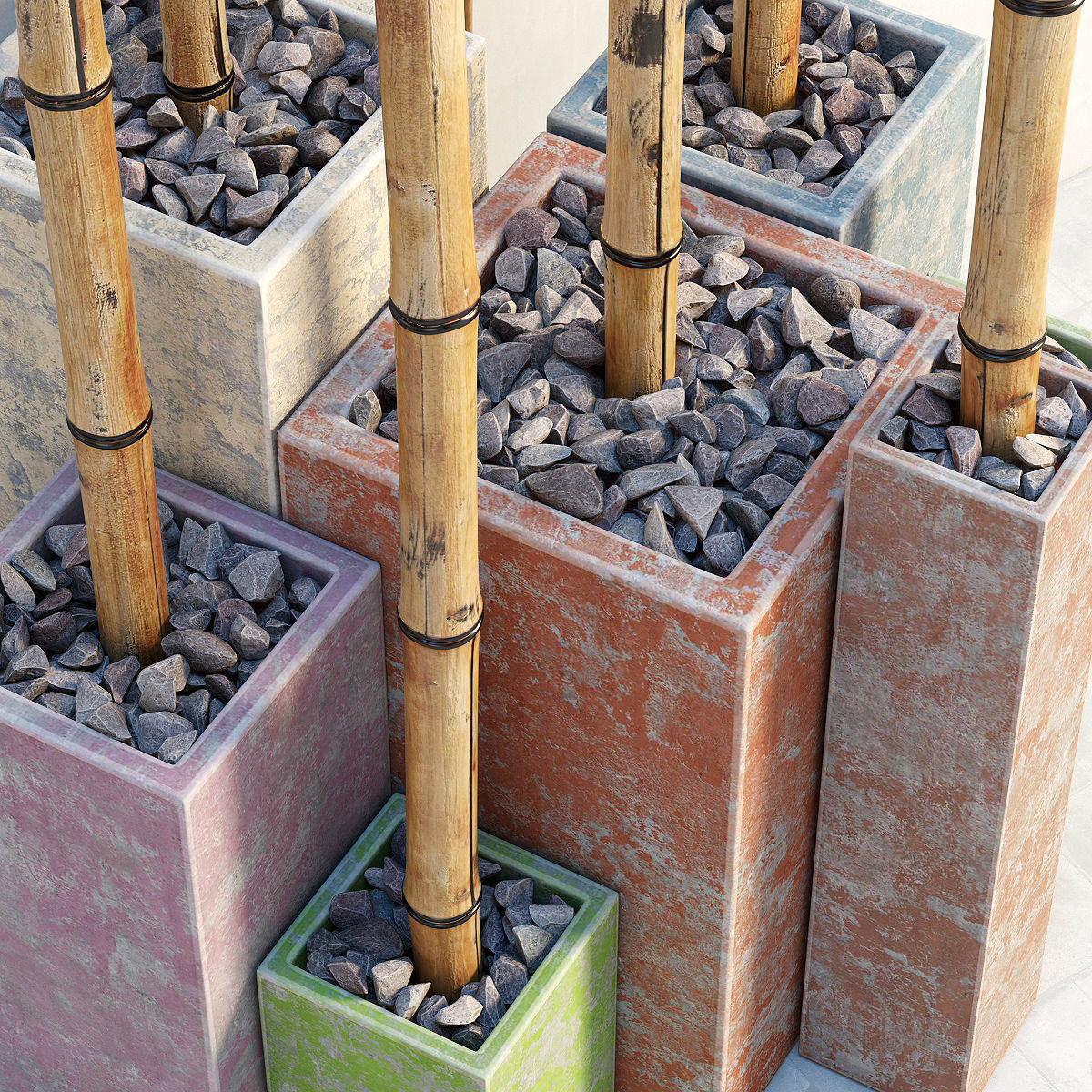 Bamboo decor color box 3D model_1