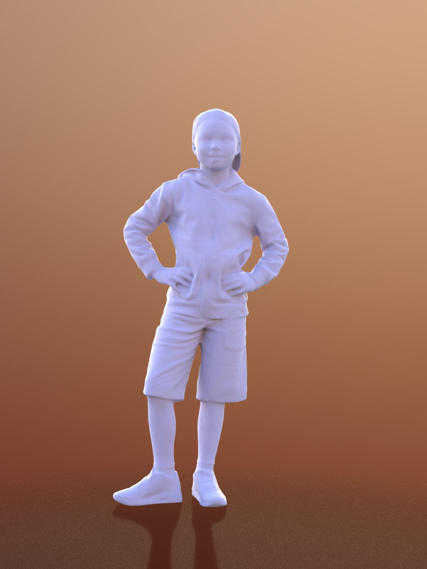 Zachary 10046 - Standing Child Low-poly 3D model_3