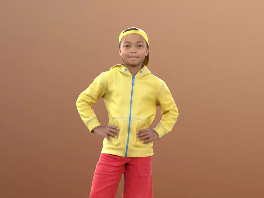 Zachary 10046 - Standing Child Low-poly 3D model_0