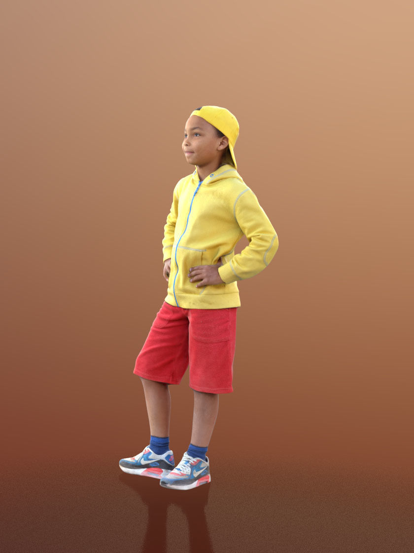 Zachary 10046 - Standing Child Low-poly 3D model_2