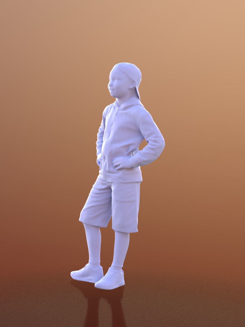 Zachary 10046 - Standing Child Low-poly 3D model_4