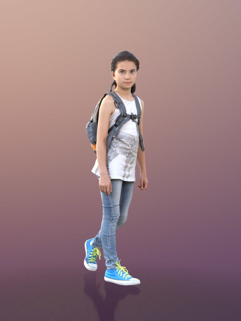 Sophie 10050 - Walking Casual Child Low-poly 3D model_1