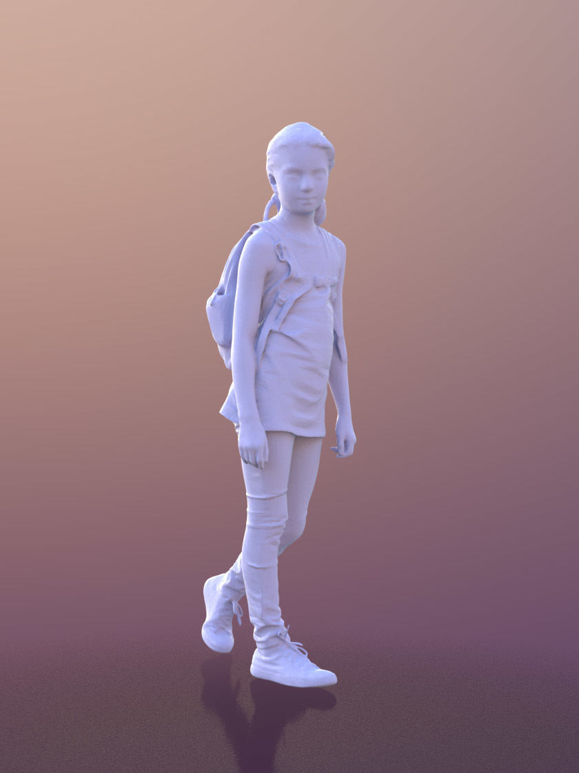 Sophie 10050 - Walking Casual Child Low-poly 3D model_3