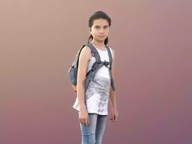 Sophie 10050 - Walking Casual Child Low-poly 3D model