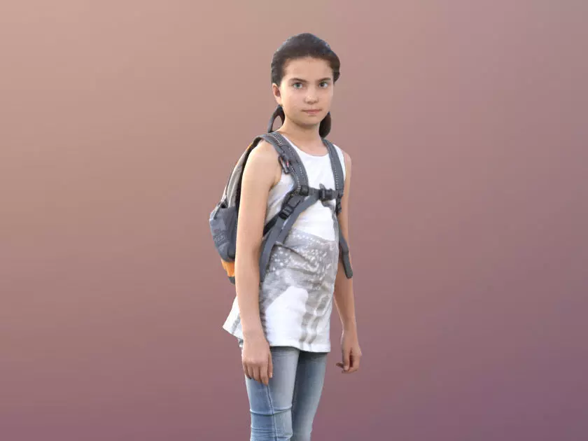 Sophie 10050 - Walking Casual Child Low-poly 3D model_0