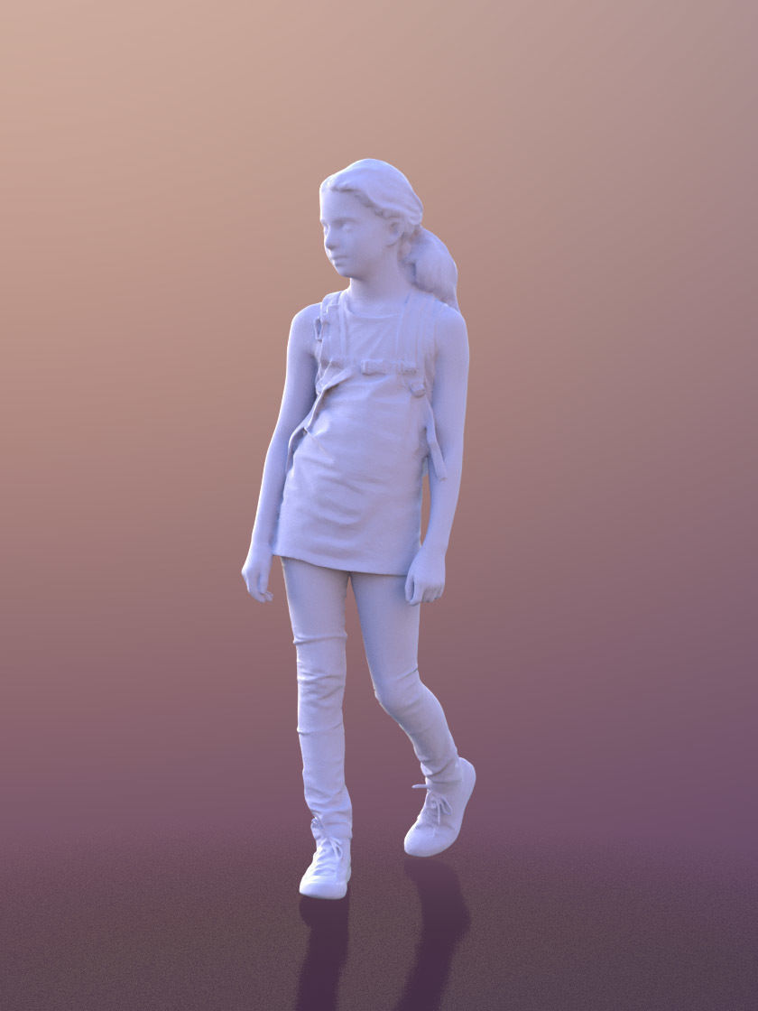Sophie 10050 - Walking Casual Child Low-poly 3D model_4
