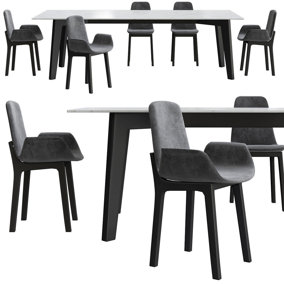 Chair - armchair and Barstool Collection 24 pieces 3d model 3D model_18