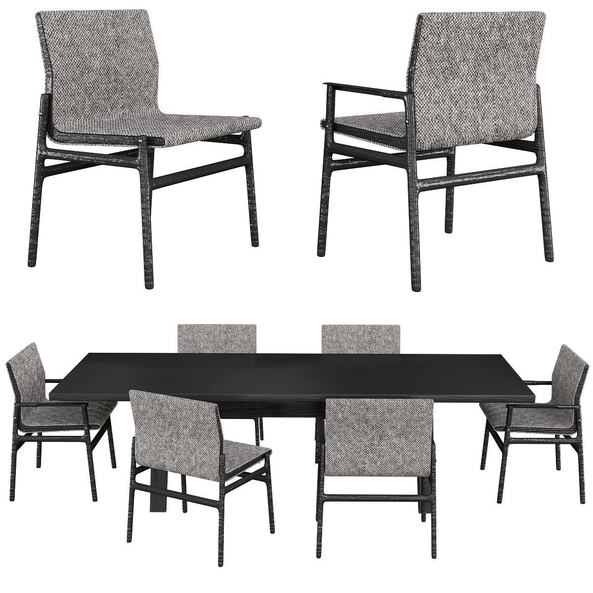 Chair - armchair and Barstool Collection 24 pieces 3d model 3D model_15