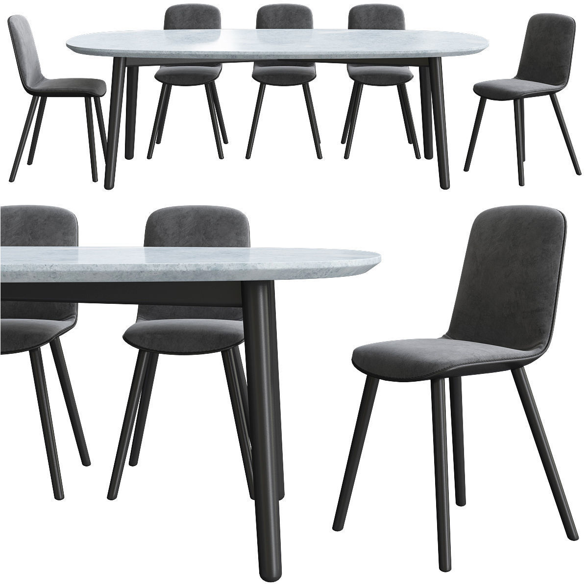 Chair - armchair and Barstool Collection 24 pieces 3d model 3D model_19
