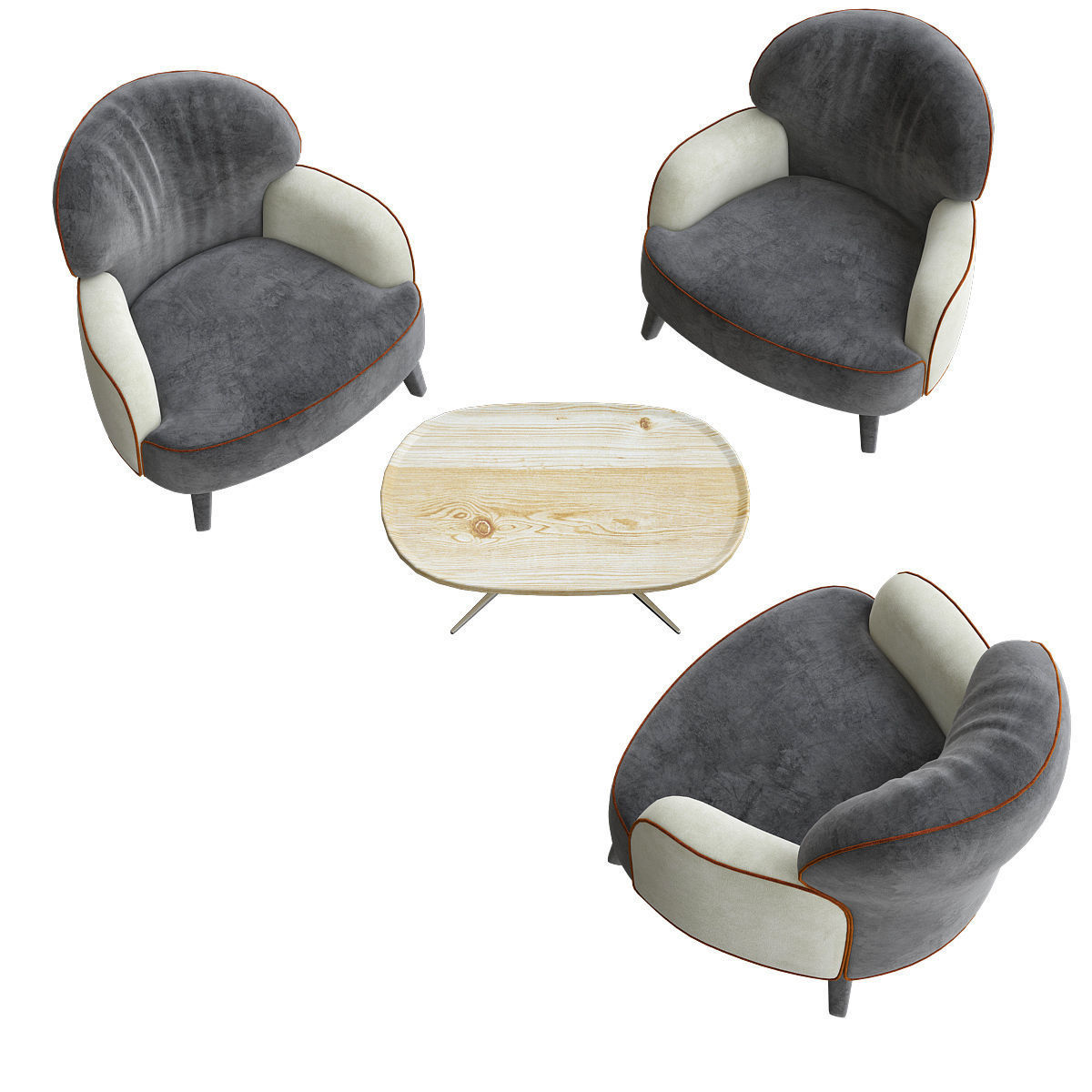 Chair - armchair and Barstool Collection 24 pieces 3d model 3D model_17