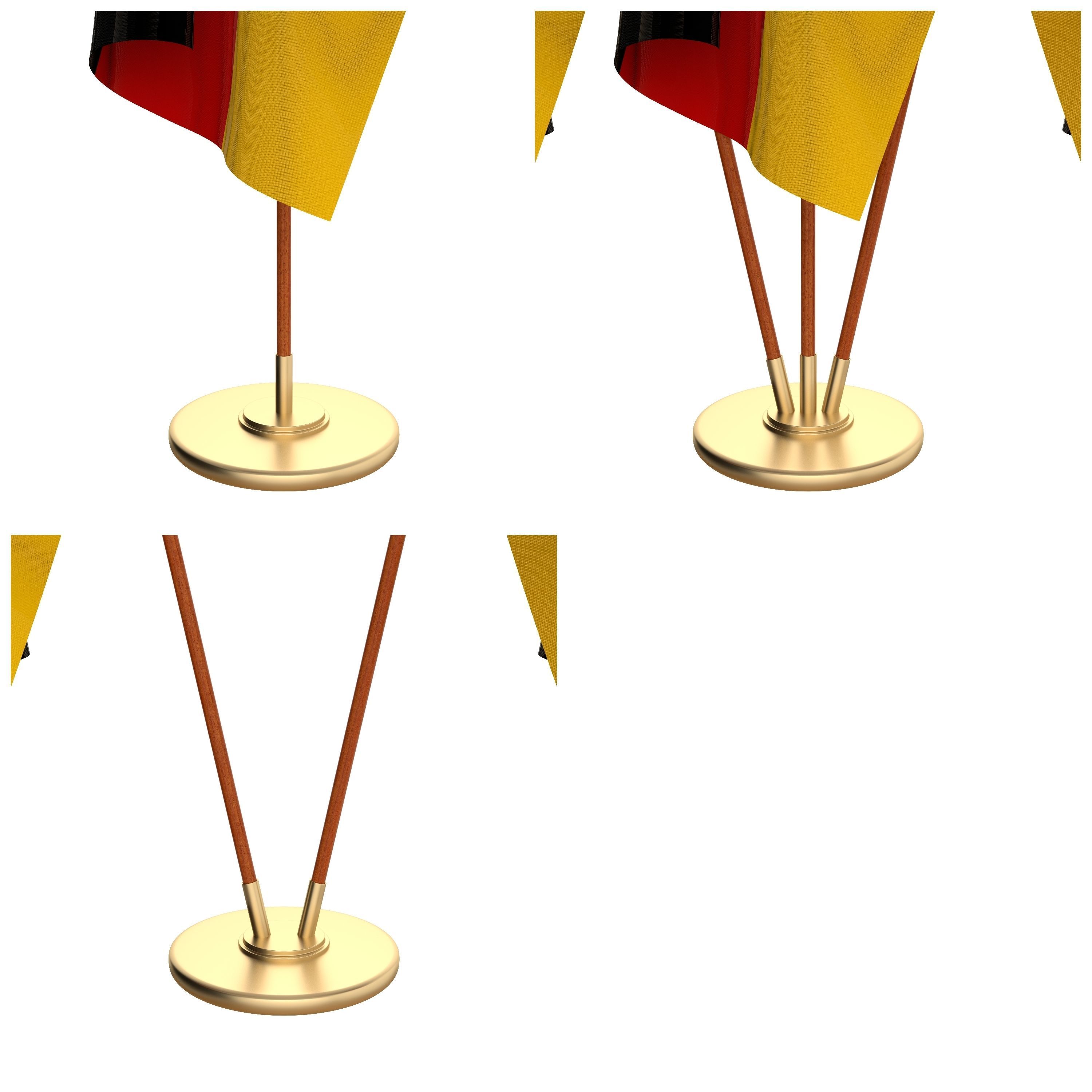 East German Flag Pack 3D model_2