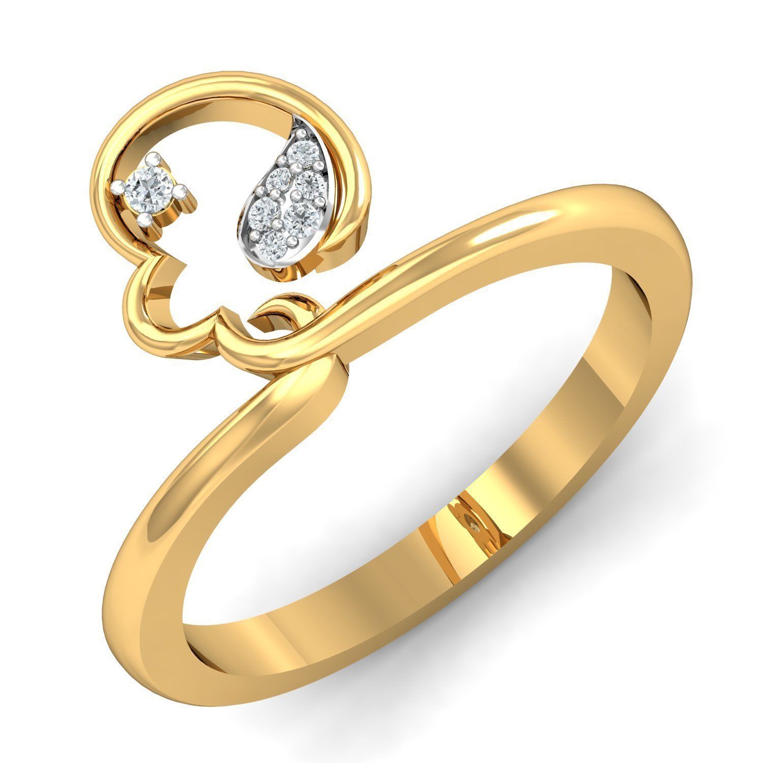 Women ring earrings pendant 3dm stl render detail 3D print model 3D print model_9