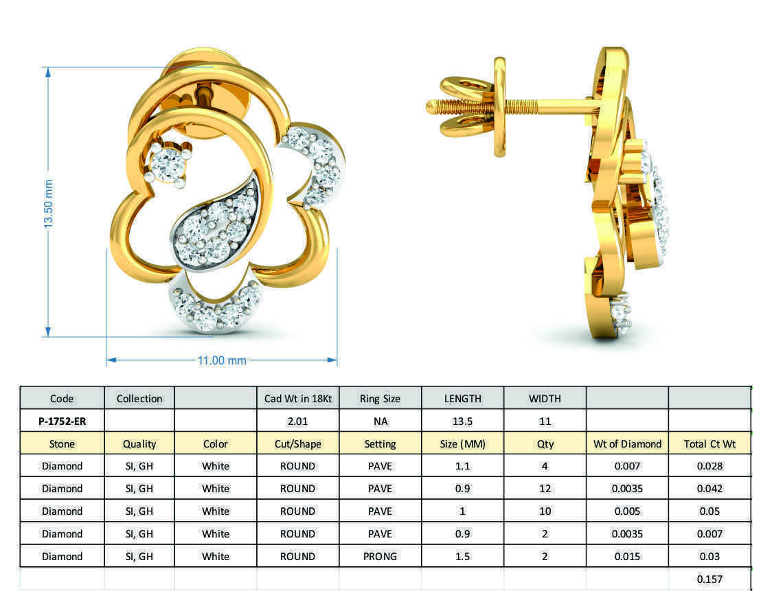 Women ring earrings pendant 3dm stl render detail 3D print model 3D print model_8