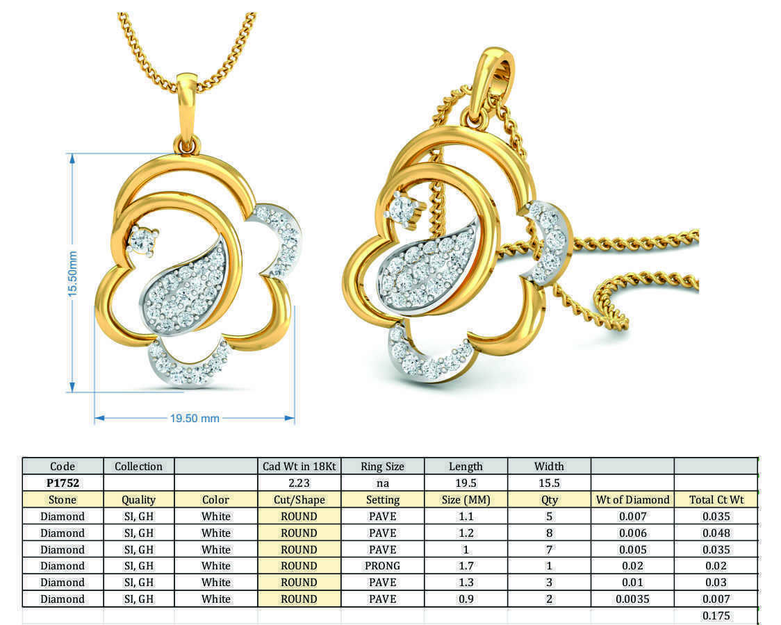 Women ring earrings pendant 3dm stl render detail 3D print model 3D print model_4