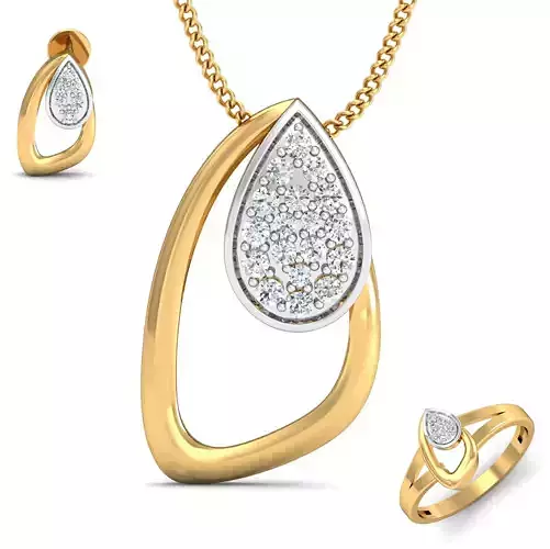 Women ring earrings pendant 3dm stl render detail 3D print model 3D print model