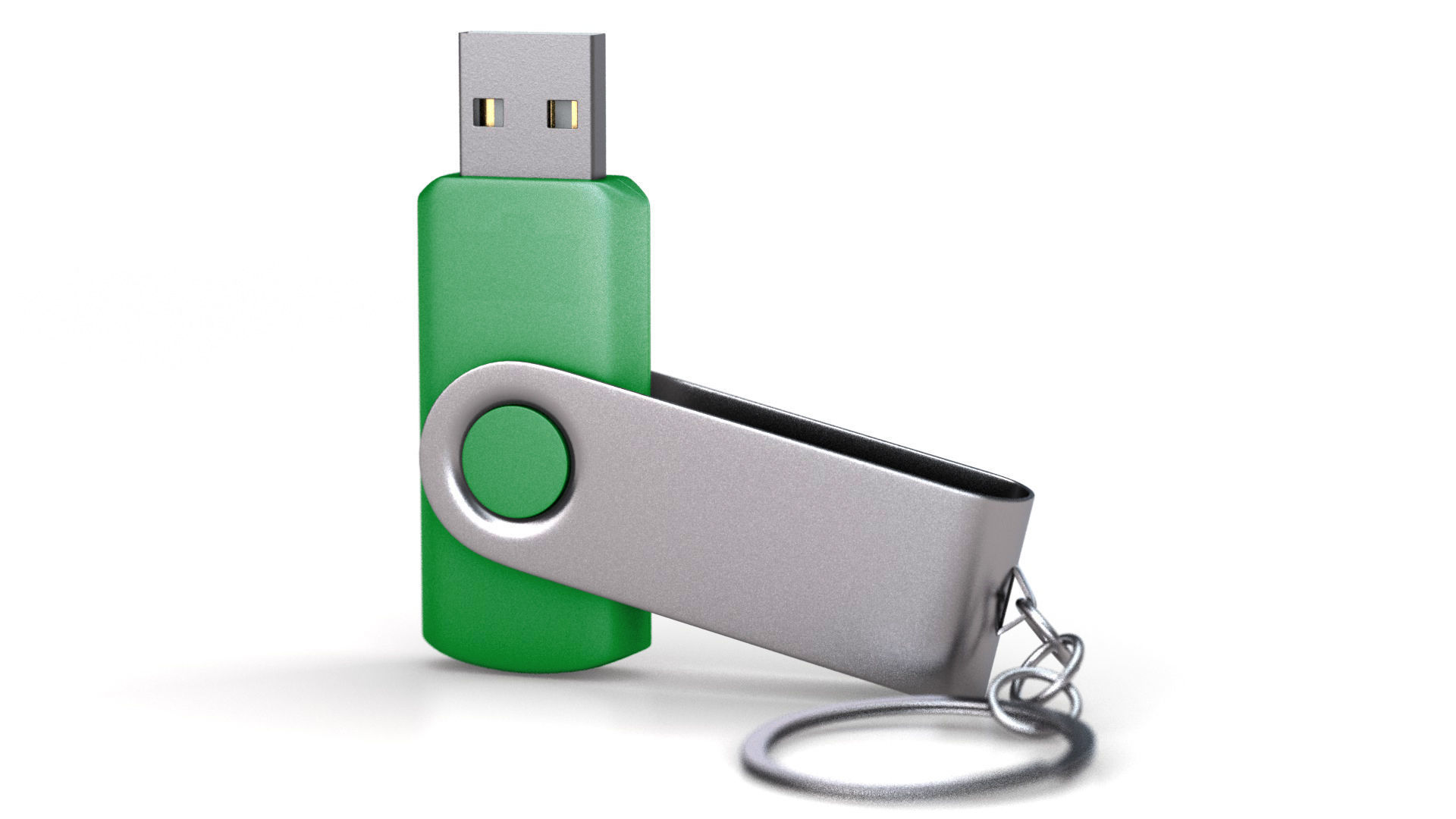 USB Stick Low and High Poly Version 3D Model Low-poly 3D model_4