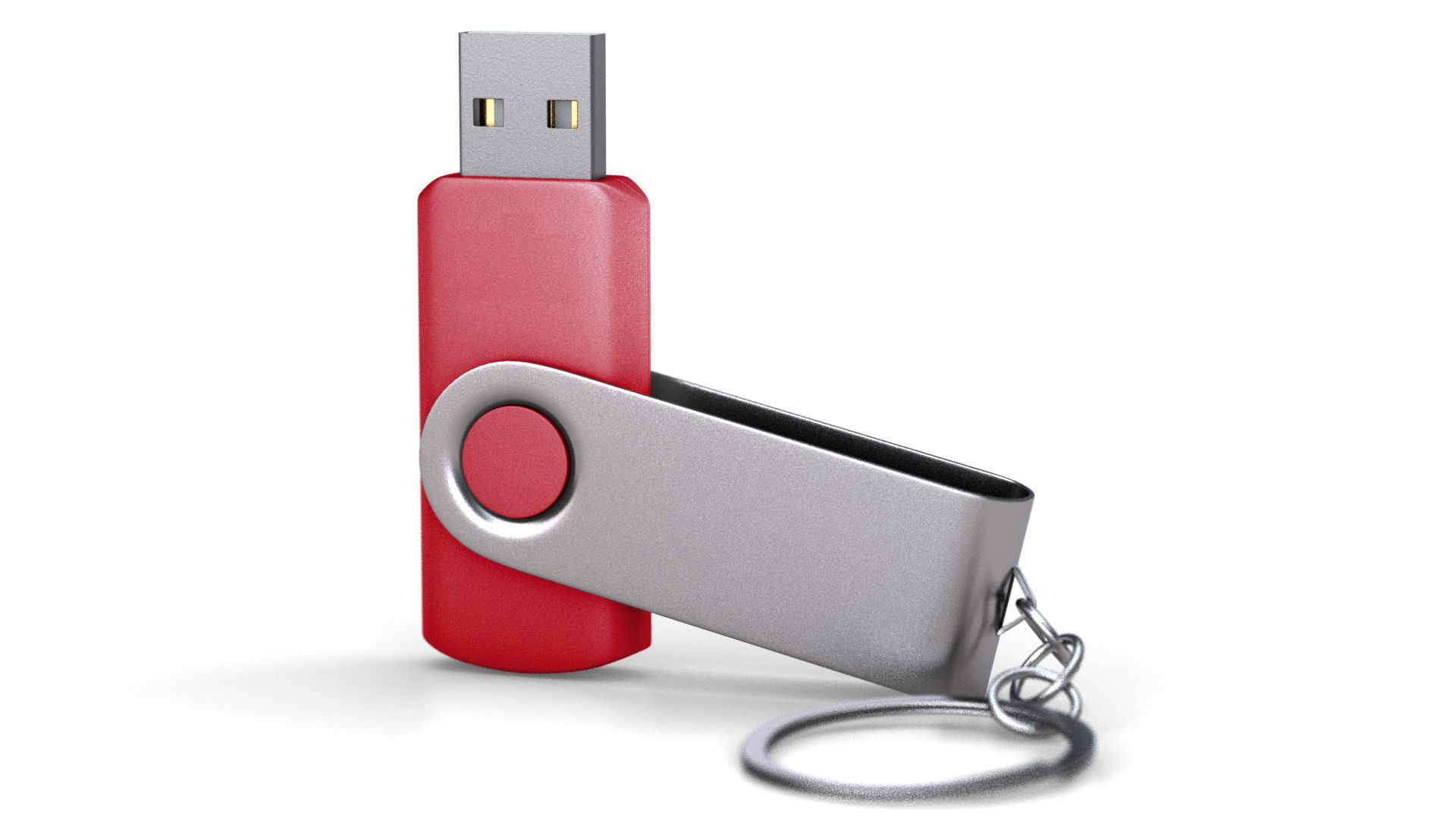 USB Stick Low and High Poly Version 3D Model Low-poly 3D model_3