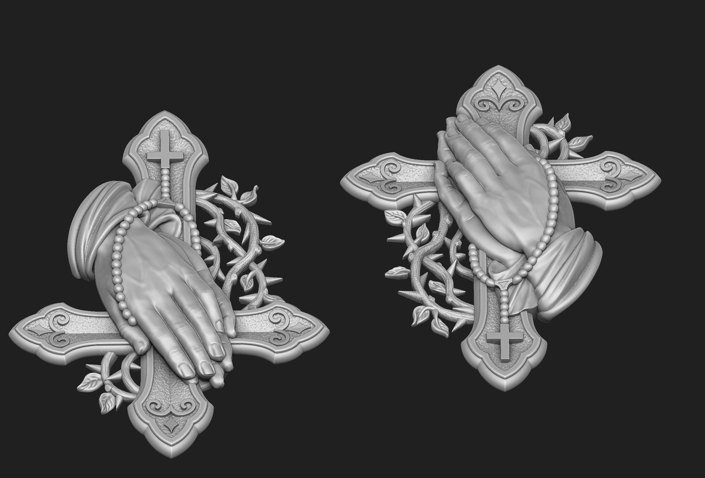 Prayer Cross 3D print model_2