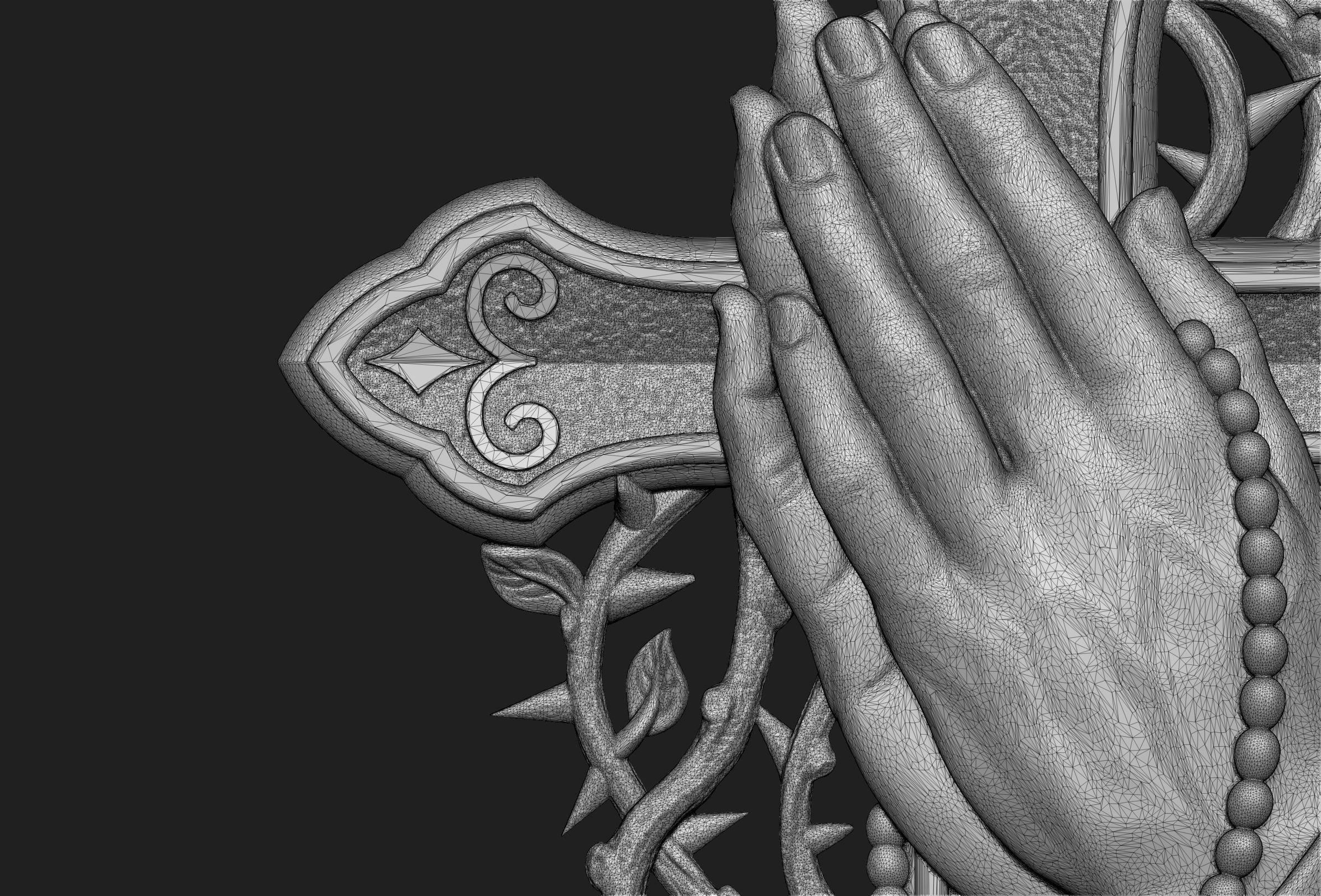 Prayer Cross 3D print model_4