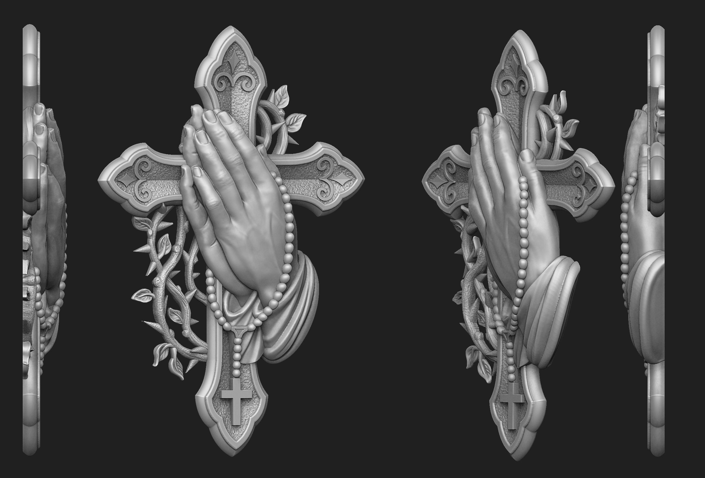 Prayer Cross 3D print model_1