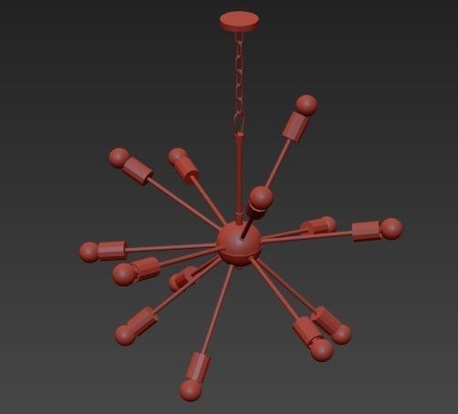 Sputnik Chandelier 60 12 3D model_6