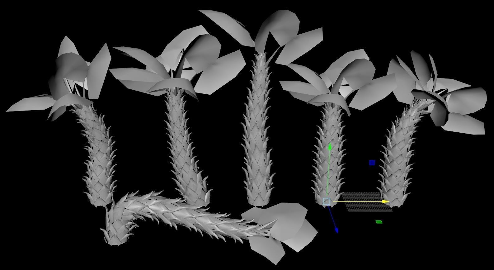 Sabal Palm Low-poly 3D model_3