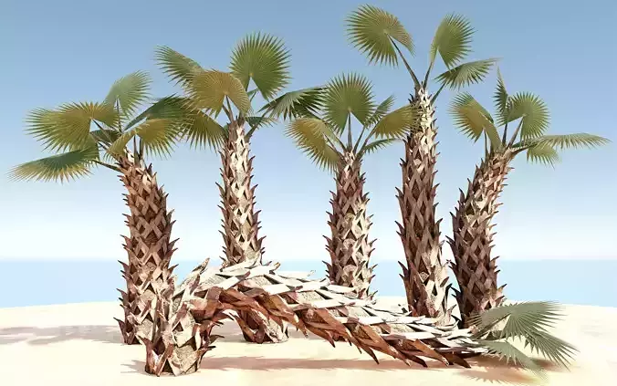 Sabal Palm  Low-poly 3D model