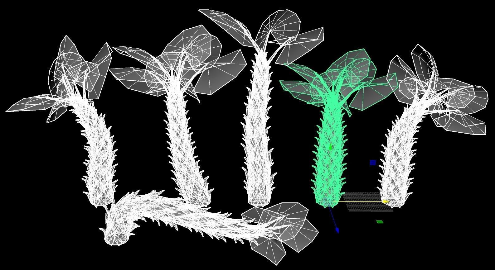 Sabal Palm Low-poly 3D model_1