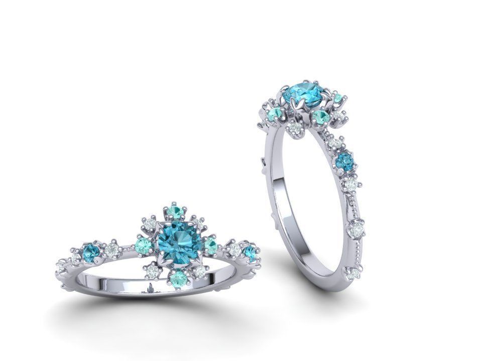 Aria Ring Own design Engagement ring 3dmodel 3D print model_16