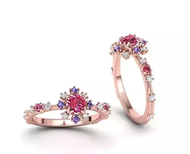 Aria Ring Own design Engagement ring 3dmodel