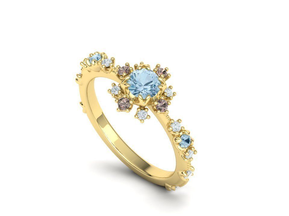 Aria Ring Own design Engagement ring 3dmodel 3D print model_12