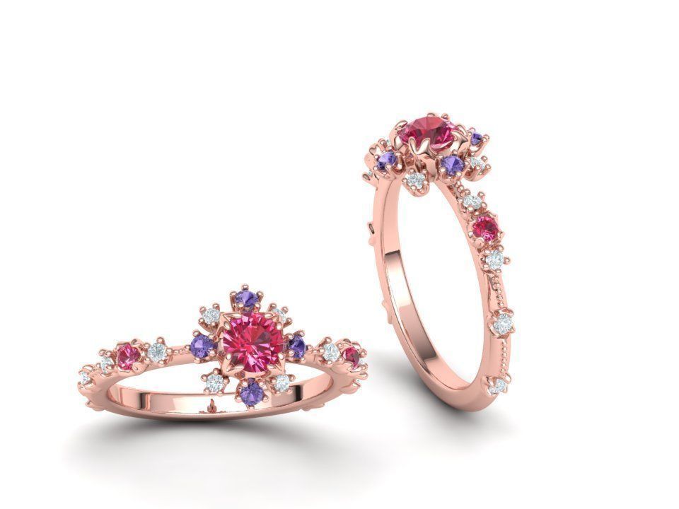 Aria Ring Own design Engagement ring 3dmodel 3D print model_14