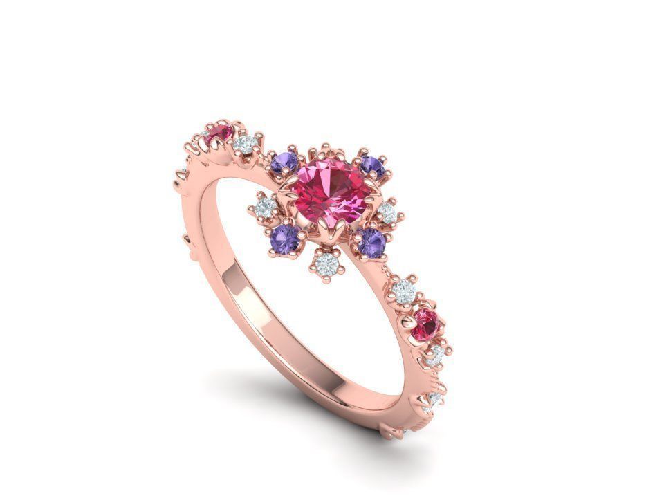 Aria Ring Own design Engagement ring 3dmodel 3D print model_11