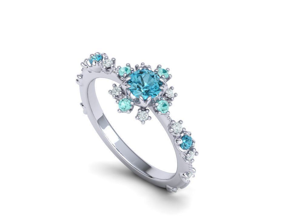 Aria Ring Own design Engagement ring 3dmodel 3D print model_13