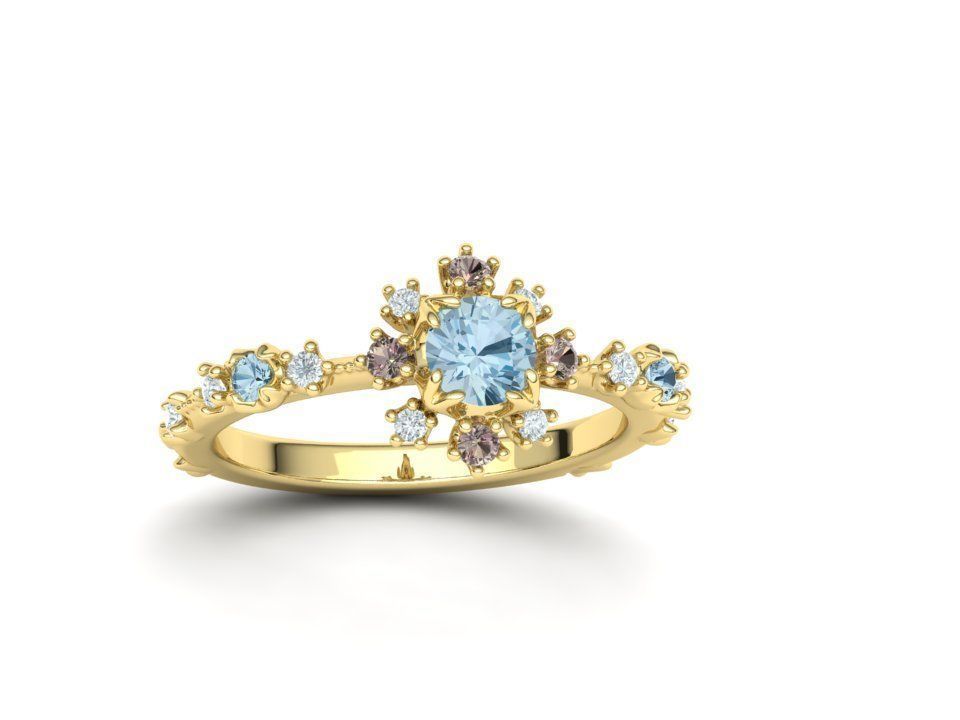 Aria Ring Own design Engagement ring 3dmodel 3D print model_2